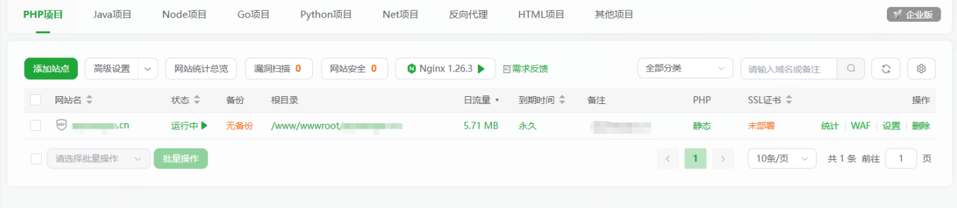 网站列表