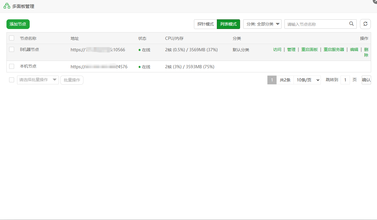 列表模式界面