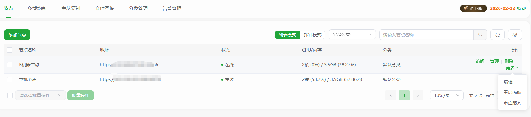 节点列表模式