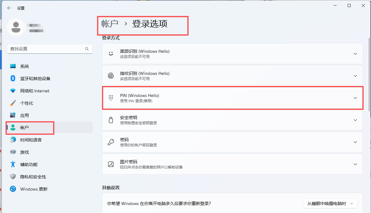 Windows设置PIN